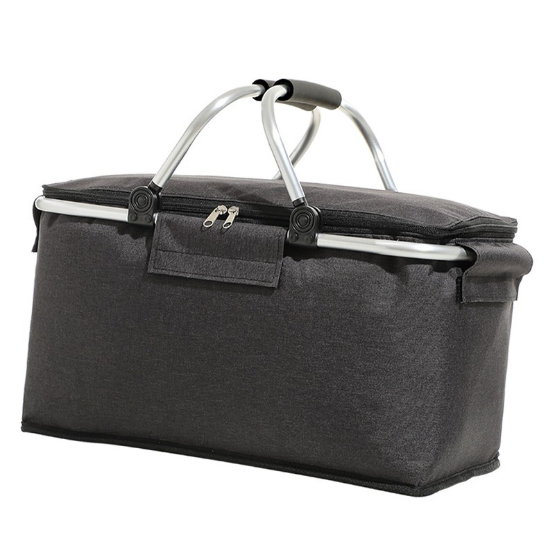 Picnic Bag Foldable Picnic Basket Insulated Comfortable Handle Ice Pockets
