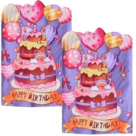 Focenat 2 Stück Geburtstagstorte Stuhlhussen, Stuhl überzug Geburtstagskerze, Geburtstag Stuhlhussen Kinder, Geburtstags Stuhlhusse Bunte, Geburtstag Stuhl Dekor Abdeckung für Zuhause,Party,Schule