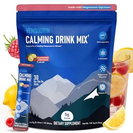 Super Cortisol Calm Supplement Drink Powder for Women & Men with Magnesium Glycinate, Ashwagandha, L-Theanine & Vitamin D3 | Relaxation & Mood Support | Sugar Free, Vegan, 30 Servings