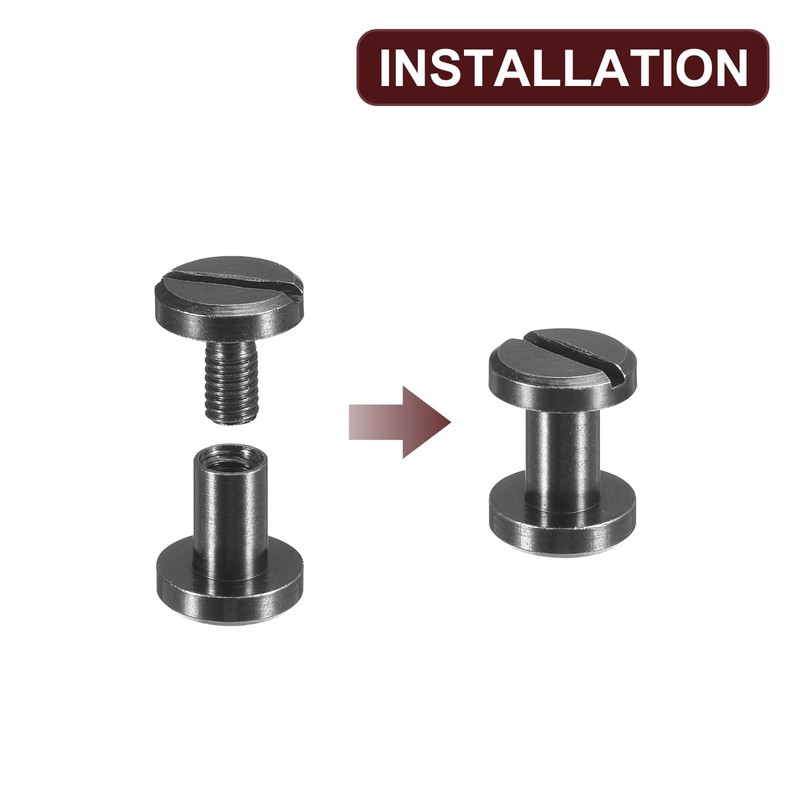 sourcing map 30Pack Brass Chicago Screws, 6x8mm Flat Head Screw