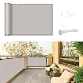 Sunny Guard Balcony Privacy Screen, Balcony Cladding, PES, UV Protection Balcony Screening, Weatherproof, with Cable Ties, 80 x 300 cm, Taupe