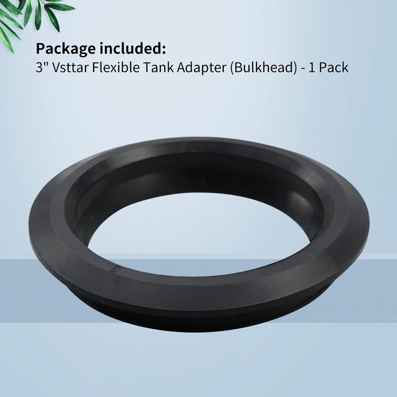 1 Pack 3" Flexible Rubber Tank Adapter (Bulkhead), Flexible Pipe-to-Tank