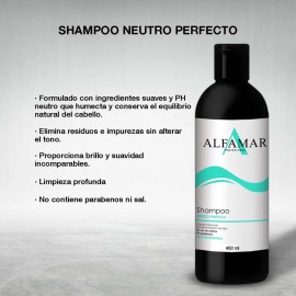 Shampoo Neutro Perfecto Alfamar Sin Sal Para Limpieza Profunda Y Brillo
