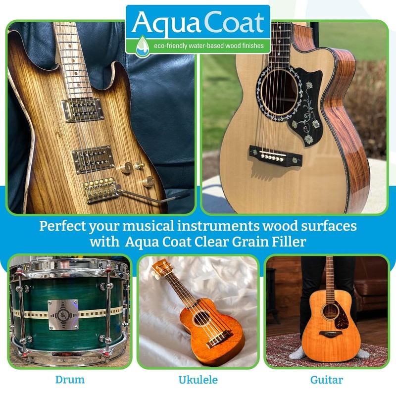 Aqua Coat Water-Based Clear Wood Grain Filler Gel, Fast-Drying, Low
