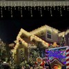 MULTI-SPARKING Christmas Icicle Lights Outdoor 58Ft 640 LED Warm White