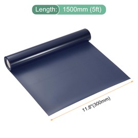 sourcing map HTV Heat Transfer Vinyl 11.8" x 5ft Roll PVC Navy Blue Iron on Vinyl for All Cutter Machine, Easy to Cut & Weed