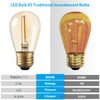 TORCHSTAR 25-Pack S14 LED Bulb, Amber Warm Glass LED Replacement