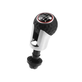 Hihaha 6 Speed Manual Gear Shifter Knob for VW Golf 2003-2021 Plastic Faux Leather Gearbox Stick Shifter Lever Knob with 1 Adapter Black and Red 1 Pcs Durable Material