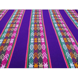Square Aguayo Tablecloth 50'' x 50'' Peru Bolivia Ecuador (Purple), Medium (TC002)