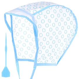 Hair Highlight Cap Blue Hair Highlighting Cap Kit Coloring Frosting Dye Kit with Plastic Crochet Hook Highlight Caps for Salon DIY Dyeing Hairdressing