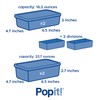 Popit! Rectangular Snack Food Container Set 2 x 2.9 cup