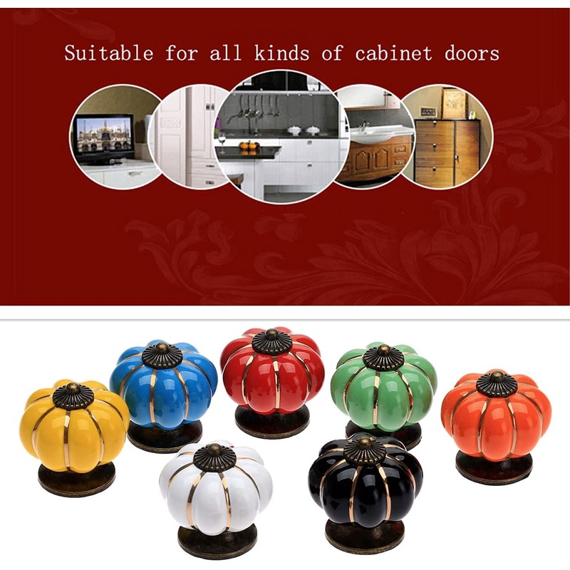 Mgoodoo 10 x Green Ceramic Door Knobs for Cupboard Cupboard