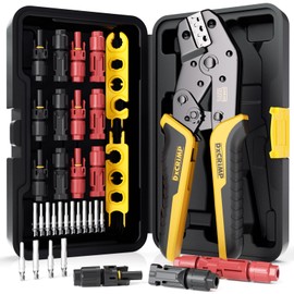 DxCRIMP Solar crimping tool set, PV module, 6 pairs of plugs for solar cables for 2.5/4/6 mm² solar cable, PV cable, solar plug set with wrench, crimping pliers, PV plug PV system, solar module.