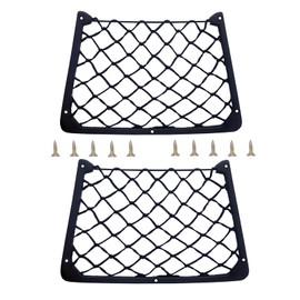 BuxiuGK 2 Pcs Car Storage Net Bag Elastic Storage Net with Plastic Frame with Screws for Car Caravan Motorhome Boat,31x21cm,Black