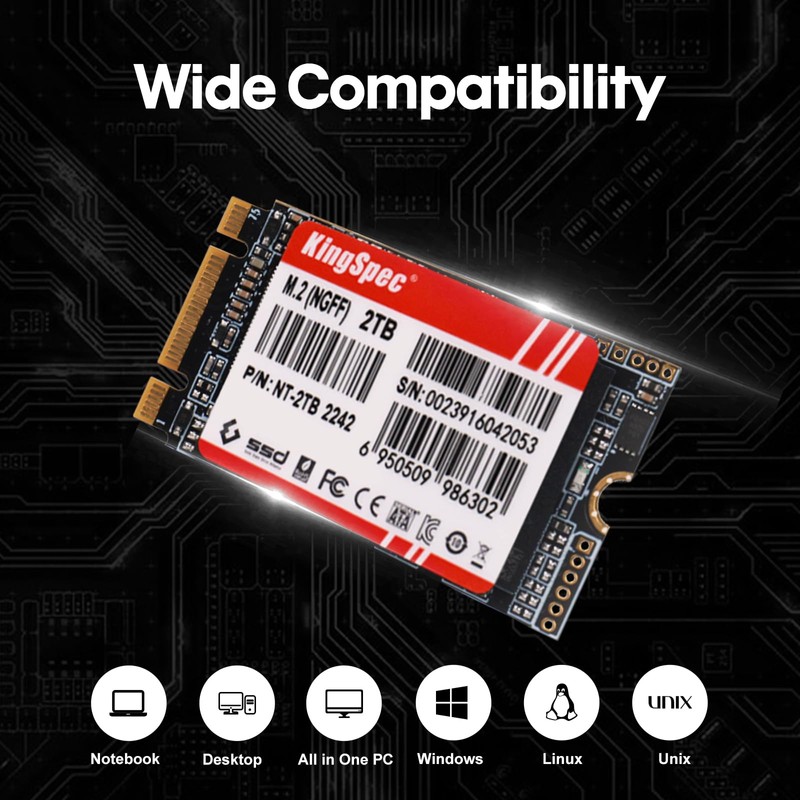 KingSpec NT Seriese 256GB M.2 2242 SATA SSD,Sata3 6Gb/s Internal