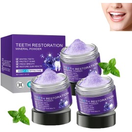 3 Piezas Polvo Mineral Para Blanquear Los Dientes, Polvo Mineral Para RestauracióN De Dientes, Eficaz Para Fortalecer Dientes Y EncíAs, Proteger Las EncíAs Y Refrescar El Aliento