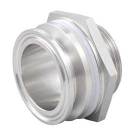 Worldwhere 1.5" Tri Clamp Bulkhead Compression Fittings,Stainless Steel 304 Homebrew Kettle Weldless Bulkhead