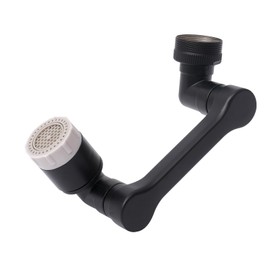1080°Swivel Faucet Extender, Sink Water Faucet Aerator Extension, kitchen sink faucet, Kitchen Rotating Extension with 2 Mode Splash (Black, Long arm extender)