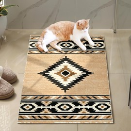 YHSF South West Native American Area Rug - Easy Clean, Thick, Soft, Durable Native Tribal American Indian Inspired Rug for Bedroom/Living Room/Hallways and More - Berber, 2 Feet x 3 Feet