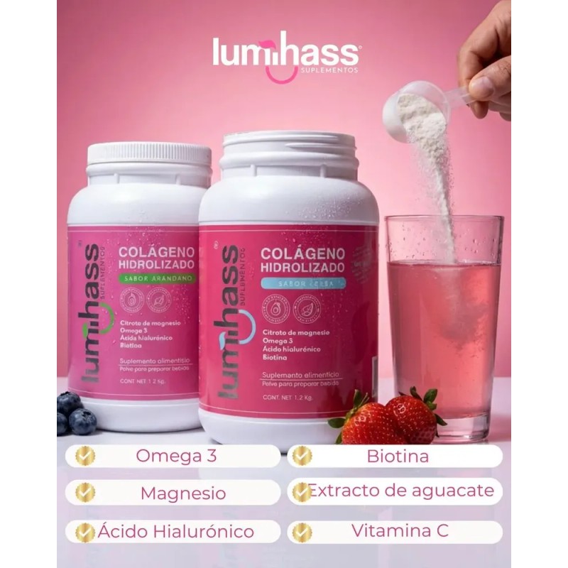 Colágeno Lumihass 3 Pzas Arándano Y Fresa | Omega 3