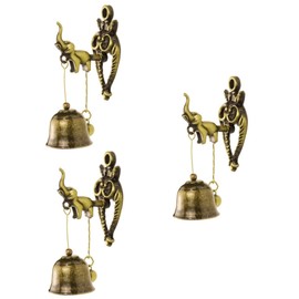 SUPVOX 3pcs Vintage Elephant Door Bell Retro Metal Chime Magnetic Back for Easy Installation for Home Decoration and Housewarming