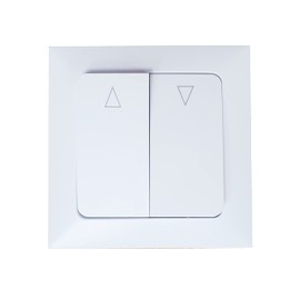 Flush-Mounted Roller Shutter Switch for Roller Shutters and Blinds with Up/Down Button, Flush-Mounted, 230 V/AC, White, RAL 9003, 80 x 80 mm (Pack of 1)