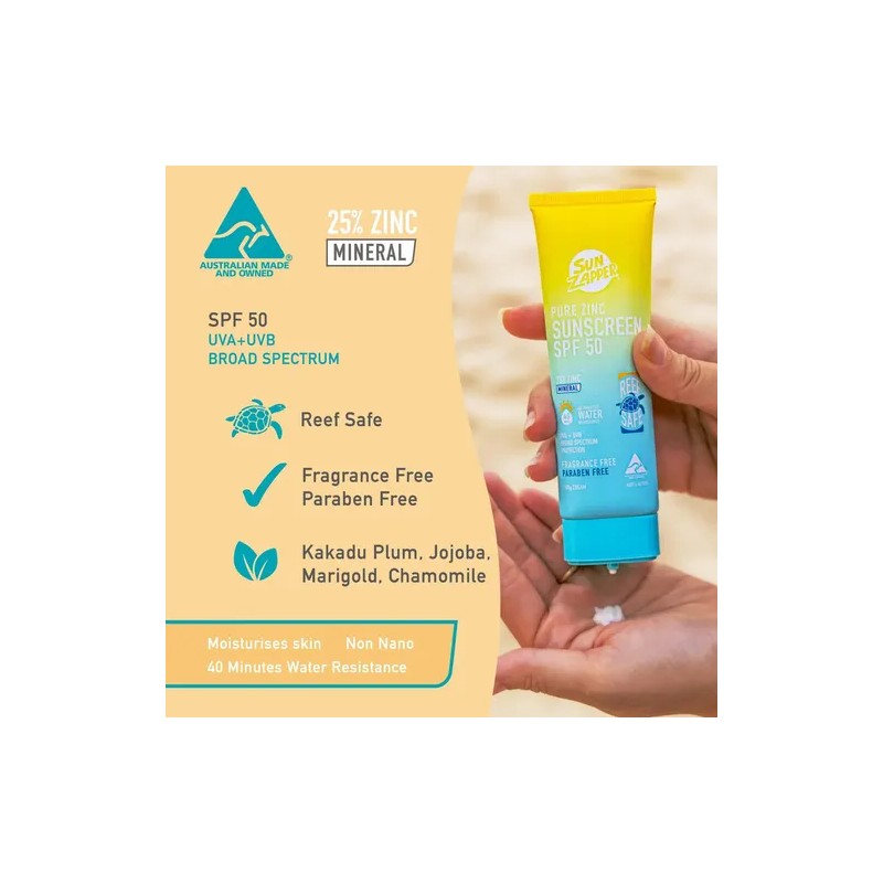 Sun Zapper Pure Zinc Sunscreen Bloqueador Solar Spf 50 Reef