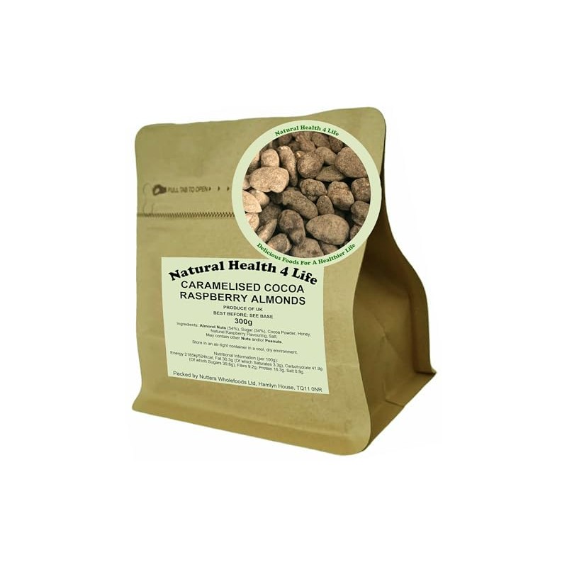 Natural Health 4 Life Caramelised Cocoa Raspberry Almond Nuts 300