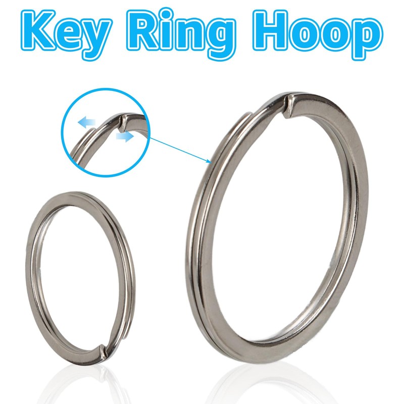 VIDETOL 200 Pcs Key Rings, 30mm Key Ring Hoop, Metal