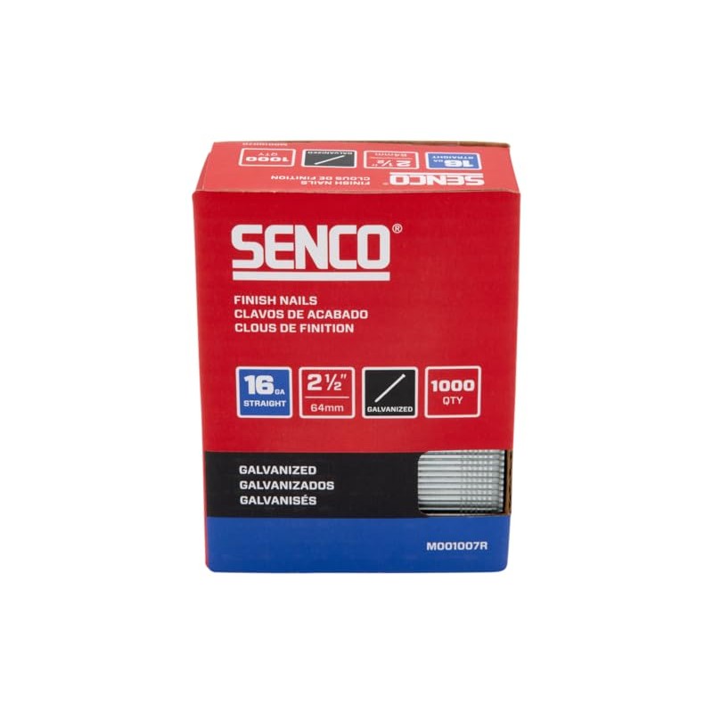 SENCO M001007R 2-1/2" 16 Gauge Straight Finish Nails, Galvanized Finish