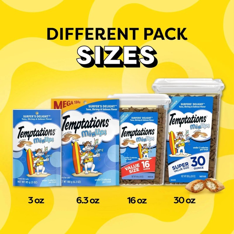 Temptations MixUps Crunchy and Soft Cat Treats Surfer's Delight Flavor,