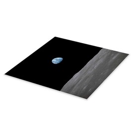 Apollo 11 Rise of Earth Over the Moon, July 1969 Poster by NASA 30 x 30 cm, Black Wall Pictures, Wall Decoration