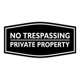 Signs ByLITA Fancy No Trespassing Private Property Sign (Black) - Large
