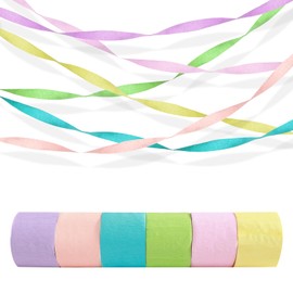 Crepe Paper Streamers in 6 Colors 492ft,Party Decorations Paper Streamers 6 Rolls for Birthday,Bachelorette,Baby Shower,Wedding,Bridal Shower Streamers Party Supplies Decor (Style C)