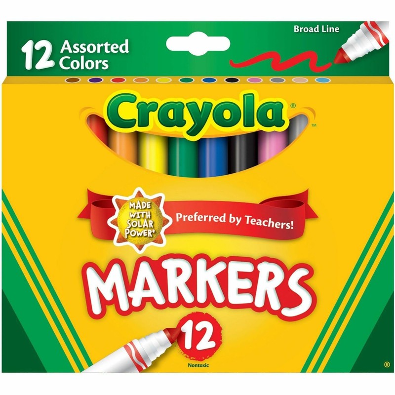 Crayola® Broad Line Markers, Assorted Classic And Bright Colors, Box