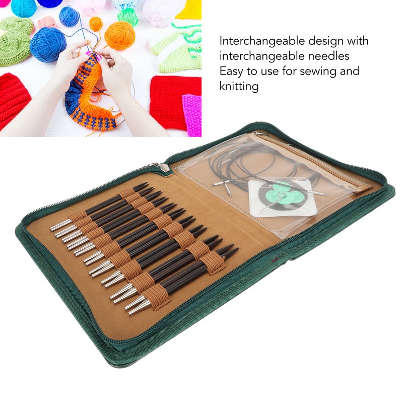 Interchangeable Circular Knitting Needles Set with 10 Different Size Crochet