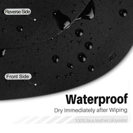 JTX Leather Placemats for Round Table, Place Mats Heat-Resistant Non-Slip Washable Insulation Coffee Mats Kitchen Place Mats Nordic Style Placemats Set of 2 (Black)