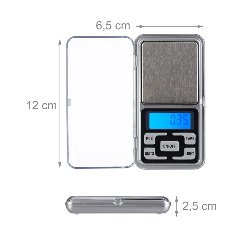 Relaxdays Digital Precision Scale, 200g, 0.01g Steps, Tare & Counting