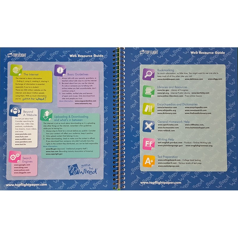 Top Flight Wired 3-Subject Wirebound Notebook (Pack of 3)
