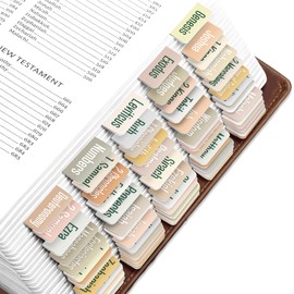 EssexWares – Catholic Boho Solid Color Bible Tabs for Old and New Testament, 80 Large Print Tabs for Bible Study, Water-Resistant and Durable Bible Index Tabs for Women and Men - 1.7" Wide