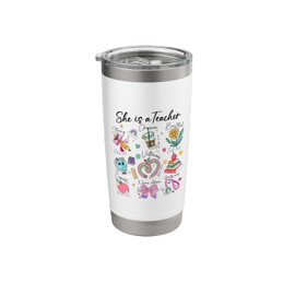 Christian God Bible Verse She Is A Teacher Back To School Stainless Steel Insulated Tumbler