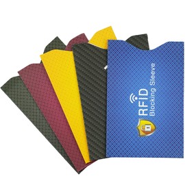 REBECASKYENS 5 Pcs Card Protectors, RFID Card Holder,RFID Blocking Card, Credit Card Holder RFID Blocking 5 Colorsfor Most Credit Cards, Bank Cards, Bank Cards