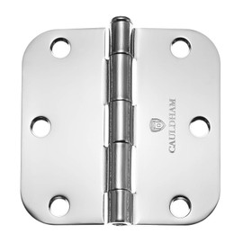 Cauldham (24 Pack) Heavy-Duty 3-1/2" Interior Door Hinges with 5/8" Radius Corners - Polished Chrome