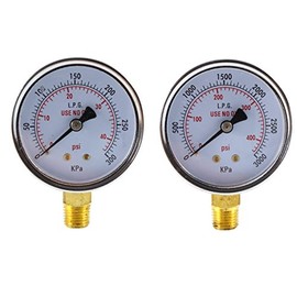 SÜA - Low and High Pressure Gauges for Propane Regulator - 2.5 inches (Pair)