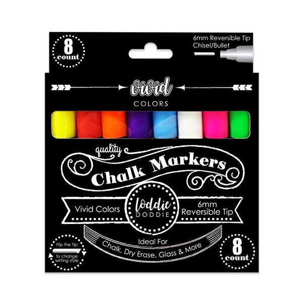 Loddie Doddie Chalk Markers - Perfect for Chalkboards, Blackboards, Windows,