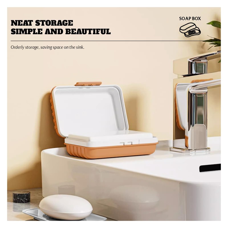 Bailinks 1 PCS Soap Dish, Portable Soap Box with Lid,