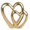 Carousel Home and Gifts Elegant Gold Effect Metal Double Love Heart Decorative Ornament
