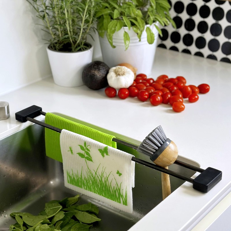 Sanni Shoo Drip.line Dish Cloth Holder, Sink Organiser, Flexible Cloth