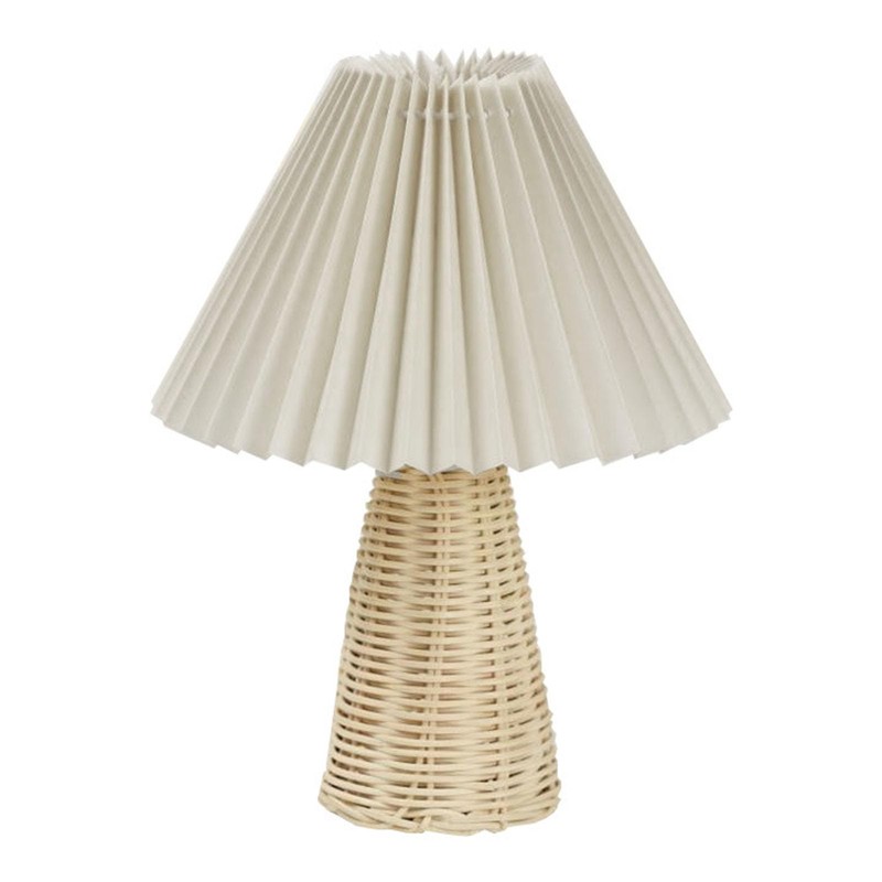 Cute Small Table Lamp, Rattan Bedside Lamp, Modern Bedside Nightstand