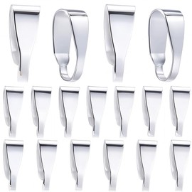 SOFPLATE 1 Box 600Pcs Pinch Bails Silver Pinch Clip Clasp Bulk Brass Snap on Bails Hook Claw Clasps Pendant Charms Chain Connector Clasps for Necklace jewellery Making Bracelets Earrings DIY Crafts